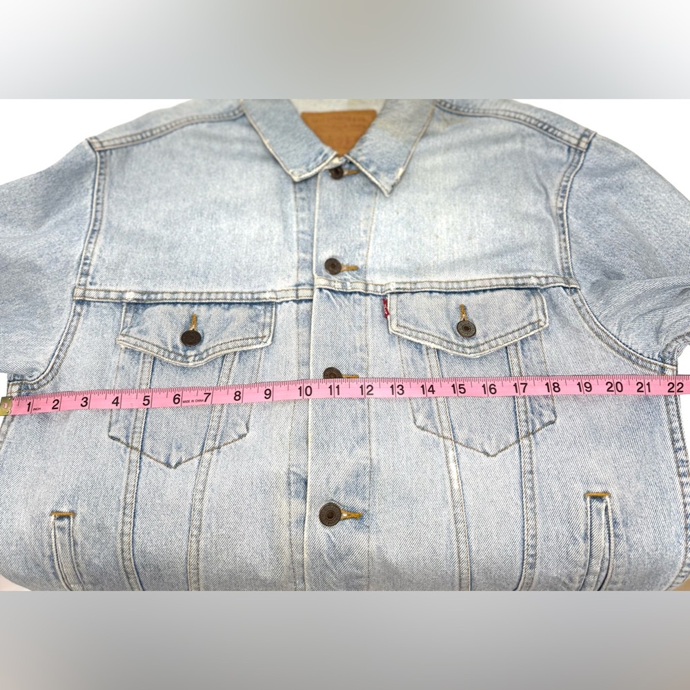 Vintage Distressed Levi’s Classic Denim 90s Trucker Jacket 70507 Sz M - Picture 16 of 17
